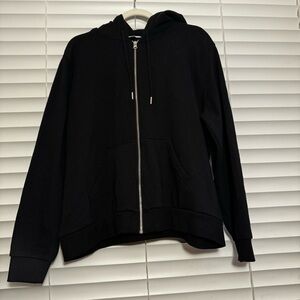 H&M Basic Oversized Black Zip Up Hoodie